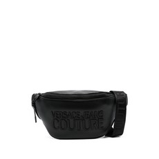 베르사체진쿠튀르 레터링 로고 그레인 벨트 백