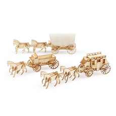 영공방 목공 DIY 미니어처 인테리어 장식 소품 HO 웨스턴 마차세트 취미 만들기 키트