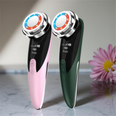 고주파 셀프 마사지기 가정용 전기 탄력 얼굴 페이스 진동 전류 USB충전식, 그린