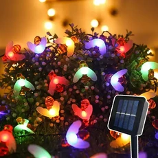 야외 정원 마당 태양광 가랜드 램프 꿀벌 스트링 웨딩 휴일 파티 라마단 장식, 01 Multicolor, 02 7M 50LEDs