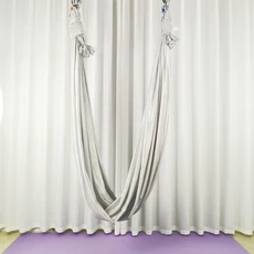 Elastic fabric 5-meter full yoga hammock flying training studio chrysanthemum rope safety buckle, 06 silver