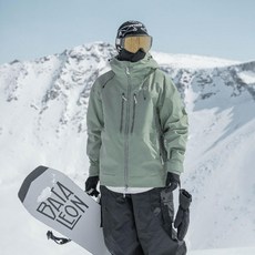 올리브 그린 3L 스노우 재킷 방수 방풍 오버핏 보드