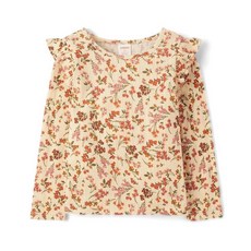 Gymboree 여아 및 유아 프린트 긴소매 셔츠 컨트리 크림 플로럴 12개월 18개월