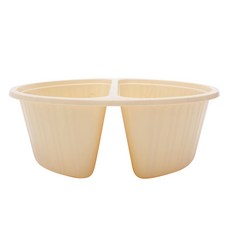 [일용상회]다회용 면용기 TY 2175 210파이 2칸 100개 베이지 중화용기 짬짜면 (뚜껑없음), 1개