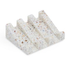 코에르 고급 테라조 비누받침대 홀더 욕실 물빠짐 비누거치대 비누곽, 웨이브(Wave), 1개, 베이지