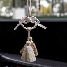 DFMEI 高級少女心珍珠如意車掛流蘇掛飾汽車香片車載裝飾品祝福車飾, 1個, 珍珠如意掛件:如圖