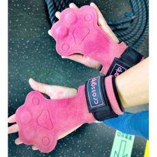 귀여운 여성용 이중 소가죽 헬스 스트랩, 핑크, 1개