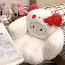 의자 쿠션 방석 등받 푹신한 좌식 쇼파 학생 사무실, 화이트 헬로키티