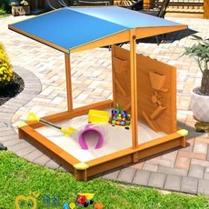 모래놀이터 야외 놀이방 (실외) 모래놀이 사각 기본 보드 풀 펜션 세트 대형 장난감, 모래시계 풍차 모래 수영장(단목)