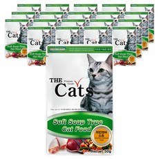 더캣츠 고양이 소프트 스프 타입 간식 파우치, 혼합맛(치킨/연어), 20개, 50g