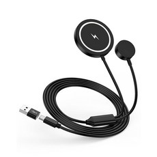 AILKIN 삼성 갤럭시 워치 울트라/8/8 클래식/7/6/5/5 프로/Fe/4/3/액티브 2-in-1 마그네틱 충전기+15w Cargador Inalmbrico Para S2