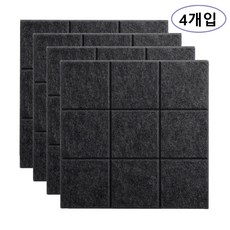 격자 펠트보드 펠트 월패널 폴리에스터 방음판 인테리어 사진월 게시판, 4개, 검정