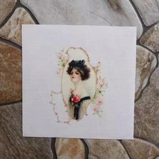 캔버스 코튼 린넨 손으로 염색 디지털 인쇄 퀼트 소녀 15x15cm 패브릭 DIY 바느질 패치 워크 서양 Vintga, 01 1야드, 05 5