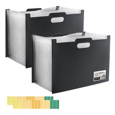 윰스 스탠딩 대용량 13칸 2000매 A4 서류 정리함, 블랙, 2개