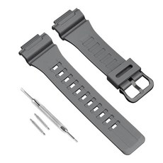 ECLATIS 카시오 SGW-300H AE-1200 W-800H AQ- S800W AQ-S810W용 간편 방수 천연 수지 교체 시계 밴드 그레이 304513