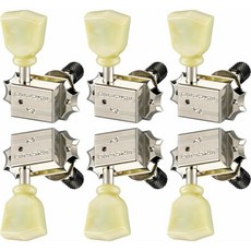 Schaller G-Series Deluxe 電吉他鎖定弦鈕套裝 德國製 Gibson適用, 1個, 銀色 Top Locking 鎖定式