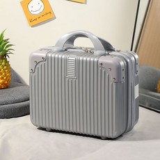 핸드 수하물 14 인치 메이크업 박스 휴일 선물 소형 미니 여행 비밀번호 박스 보관 가방, 14인치 【23.15.32】, 은