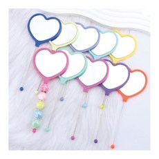 담아마켓 하트 거울 메이크업거울, 옐로우