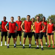 온코 밴드형 단체 팀조끼 빨강 FREE 색 체육대회 프리사이즈 농구조끼 풋살