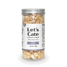 Let's cate 凱勒鮮肉凍乾-60度急速冷凍 狗貓零食, 1個, 雞肉 80g