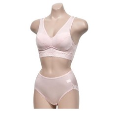 쿨 인견 노와이어 여름용 런닝형 B컵 여자 속옷 세트 브라탑 편안한 여성