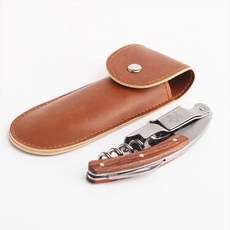 고급 엔틱 와인오프너세트 휴대용 우드 소믈리에나이프 캔따개 코르크 와인따개, 1개, 브라운