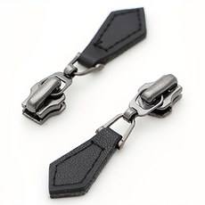 해피베어스 가죽 슬라이더 양장 지퍼 5호, 흑니켈 + 블랙, 4개