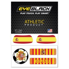 EYEBLACK 국가대표 국기 아이블랙 1쌍 + 축구 스트립 세트 (총 5 pcs) 월드컵 응원템 각종 스포츠 축구 야구 MADE IN USA, 1세트, 스페인 SPAIN
