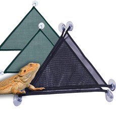 MTOMDY 수염 난 드래곤 도마뱀 해먹 4개 통기성 좋은 메시 파충류 해먹 대형 및 소형 Anole Geckos 또는 카멜레온에 적합블랙 그린 166458