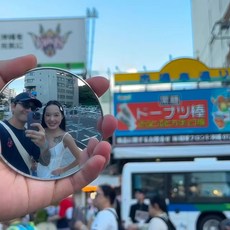 自拍凸面鏡 化妝鏡 廣角鏡 隨身小圓鏡 拍照道具 1201, 大號9.5cm自拍凸面鏡, 1個