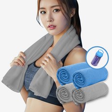 렌버핏 완벽흡수 간편휴대 스포츠 건식타올 4P, 스카이2P+그레이2P, 1세트