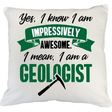 인상적으로 멋진 지질학자용 픽이 있는 18x18 흰 리넨 쿠션 커버, 20x20, White