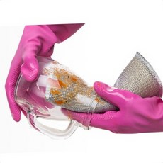 싱크대 부드러운 설거지 주방 청소 망사 수세미 5개 실버