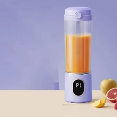 휴대용 350ML 주스 메이커 블렌더 다채로운 색상 6-블레이드 빠른 혼합 2-in-1 쉐이크 스무디 병 주서기 이, 02 Purple-3.7V, 02 Purple-3.7V