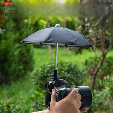 카메라우산 야외 촬영 비 방송용 사진 햇빛 차양, 소형 27cm 검정색 우산