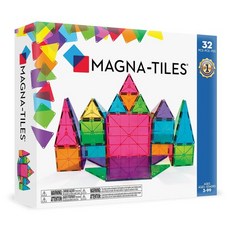 MAGNATILES 클래식 32피스 마그네틱 건설 세트 오리지널 빌딩 브랜드