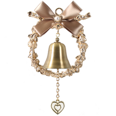 데코스토리 장미 리본 문종 반짝이는 골드 리본장식 현관도어벨 예쁜종 풍경종 개업선물 집들이문종