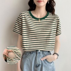 스트라이프 수유티셔츠 여름반팔 수유외출복 5color