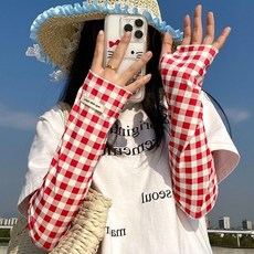 防曬袖套 冰絲薄款防曬袖套女夏季防紫外線2025新款戶外騎行寬鬆冰袖護手臂, 非（波點防曬袖套）-黑色,字母 hello  app  the, 1個