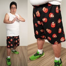 瘋狗娛樂 國動不倒翁經典表情海灘褲，速乾透氣，寬鬆舒適，展現個人風格