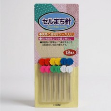 포에스 일본 포켓 플라워 셀시침핀 납작 헤드 시침핀 (02-009), 1개, 칼라혼합