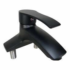 蝴蝶衛浴 304不鏽鋼黑色雙孔面盆龍頭，40芯冷熱混合水龍頭，簡約時尚易清潔, 1個, 全配