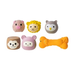 PETCA 동물 캐릭터 삑삑이 공 6종 세트 (6개), 1세트