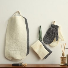 코튼렛 부드러운 저자극 대나무 샤워타올 비누주머니 때장갑, 1개, 1개입, 뱀부 샤워장갑 아이보리