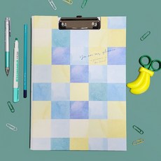 수채화 A4 파일철 옐로우체크 sky+98424pY