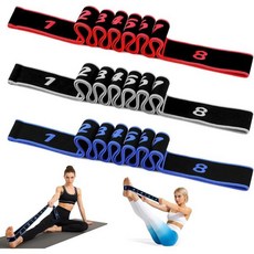 스트레칭 및 요가용 피트니스 저항 밴드, 3pcs Red/ black/ and blue