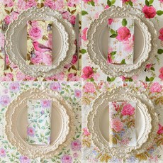 오릴리 파티 플라워 디자인 종이 냅킨 2탄, 피치 로즈 2팩, 2세트, 20개입, 피치 로즈