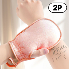 디노르 저자극 부드러운 때밀이 목욕 장갑, 1개, 2개입, 핑크(pink)