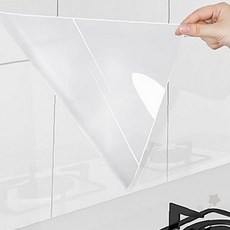 주방 가스레인지 투명 보호 시트 기름 튀김 차단 벽면 타일 보호 필름 부착형, 1개