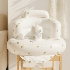 寶寶充氣坐墊 學坐椅 防摔支撐 可折疊便攜幼兒安全學坐神器 充氣沙發, 橄欖